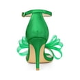 thumbnail image 2 of BLISSFUL STEP Women's Open Toe Ankle Strap Bow Tie Stiletto High Heels Sandals Grass Green 7, 2 of 7
