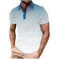 thumbnail image 2 of Styesk T-Shirts pour Hommes Imprimé Décontracté Sport Bouton Manches Courtes Col Rabattu Blouse Chemise, 2 of 5