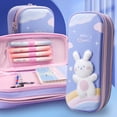 thumbnail image 2 of Estuche de lápices Kawaii 3D de gran capacidad, caja de papelería impermeable para niños, estuche organizador escolar, suministros escolares de unicornio hola suerte  unisex, 2 of 2