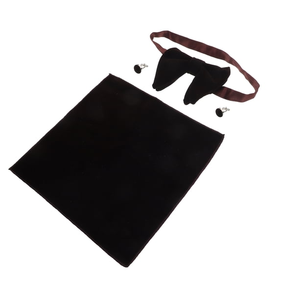 TEHAUX Men's Dark Brown Bow Tie and Handkerchief Set for Special Events, Weddings, Parties, Formal Occasions