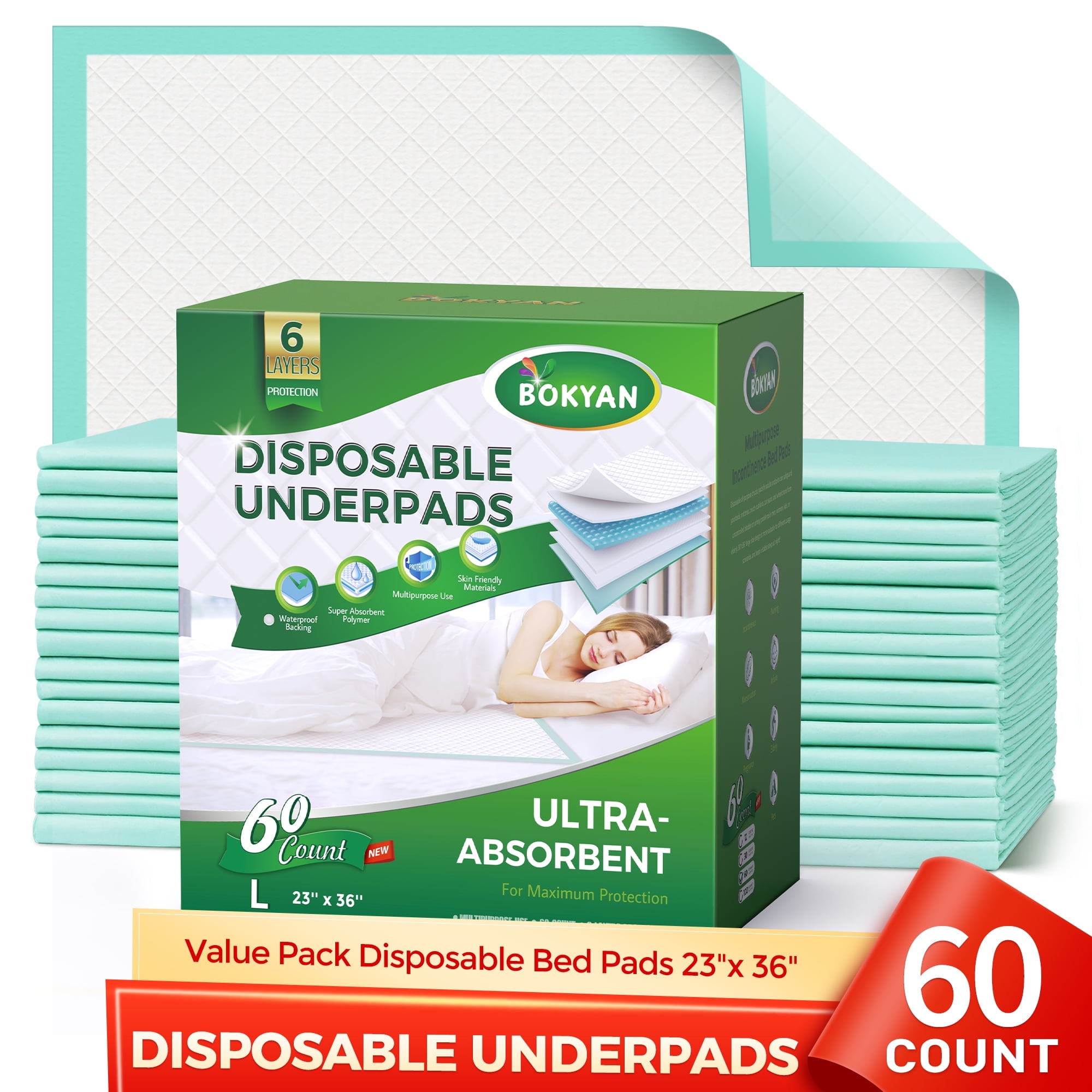 Extra Large Disposable Incontinence Bed Pad 10 Count Size 36 x 36 Inch Hospital Underpad with Incontinence Protection for Adult Child or Pets Absorbent Waterproof Chux by BrightCare Walmart