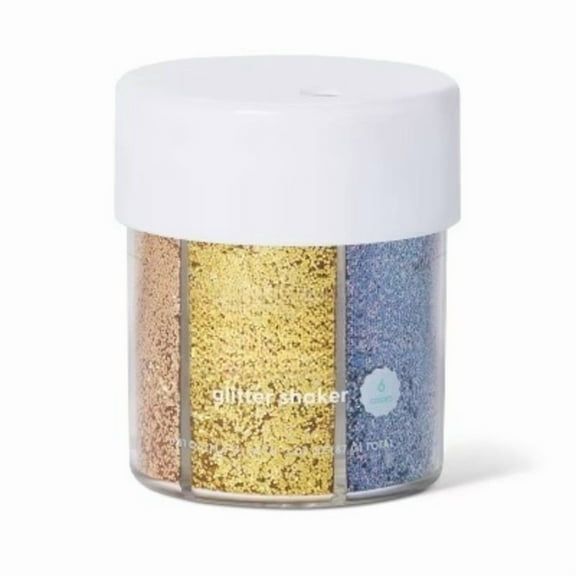 6ct Glitter Shaker Metallics Multicolor Craft Embellishments, PET Material, Ages 6