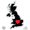 thumbnail image 1 of United Kingdom Country Shape Heart - 8" Vinyl Sticker - For Car Laptop I-Pad - Waterproof Decal, 1 of 1