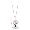 thumbnail image 3 of EHQJNJ Airtag Necklace Retro Double-Sided Glass Life Tree Trunk Flower Pendant Lady Eternal Flower Necklace Western Necklaces for Women Silver Jewelry Set, 3 of 4