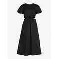 thumbnail image 5 of Scoop Women's Cut Out Midi Dress with Puff Sleeves, Sizes XS-XXL, 5 of 5