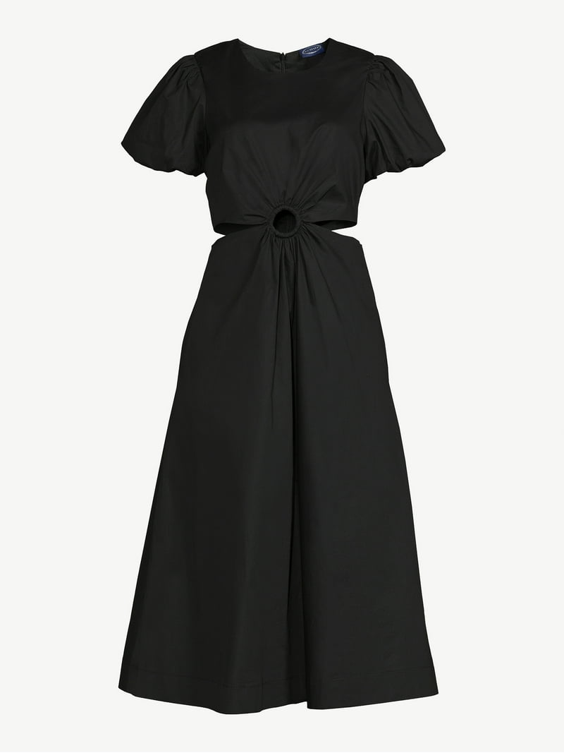 scoop women's cut out midi dress with puff sleeves Scoop Women's Cut Out Midi Dress with Puff Sleeves, Sizes Xs-xxl, Size: Medium, Multicolor