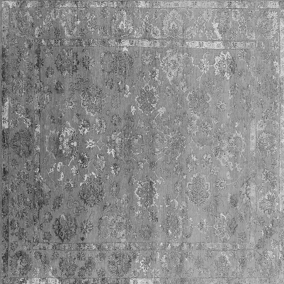 Ahgly Company Indoor Square Oriental Gray Industrial Area Rugs, 6' Square