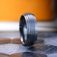 thumbnail image 3 of Black Titanium Brushed Double Ridged Band, Size 8, 3 of 4