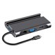 thumbnail image 1 of Estación de acoplamiento USB Hub Type-C 7 en 1 con ranura para tarjeta de soporte para teléfono móvil para visualización de películas en casa, negro Inevent EL3282-01B, 1 of 7