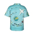 thumbnail image 3 of Daiia Travelling on Airplane Hawaiian Shirt for Men Gentle Cotton Regular Short Sleeve Casual-Medium, 3 of 9