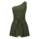 thumbnail image 5 of Mono de tirantes sin mangas informal de un hombro liso de verano a la moda para mujer, 5 of 9