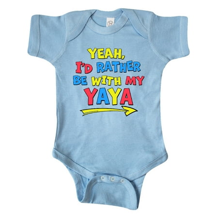 

Inktastic Yeah I d Rather be with My Yaya in Red Yellow and Blue Gift Baby Boy or Baby Girl Bodysuit