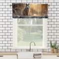 thumbnail image 3 of Wolf Curtain Valances Wild Animals in Winter Mountain Forest Snowflak Natural Landscape Privacy Window Valances for Living Room Kitchen 54 by 18 in, 1 Panel, 3 of 6