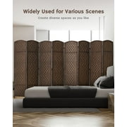Jostyle Room Divider 6ft. Tall Extra Wide Privacy Screen, Folding Privacy Screens with Diamond Double-Weave Room dividers and Freestanding Room Dividers Privacy Screens(Mocha, 8-Panel)