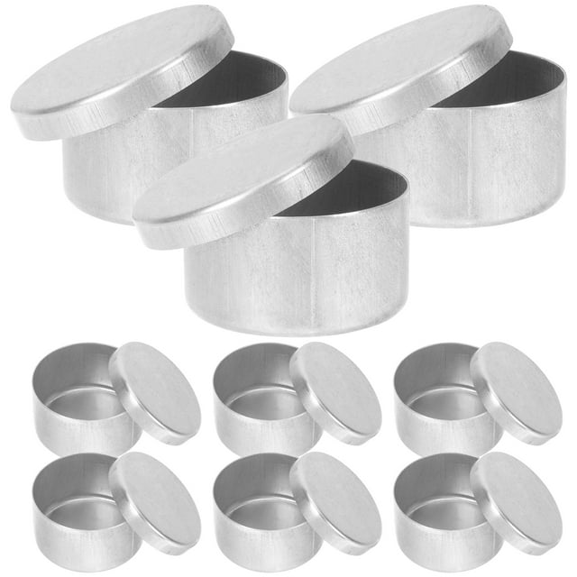 frascos redondos de aluminio para muestreo, contenedores redondos para almacenar tierra, cajas de muestra