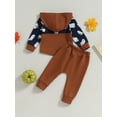 thumbnail image 4 of GXFC Kids Boy Halloween Outfits Clothes 6M 1T 2T 3T Children Boy Long Sleeve Dinosaur Print Hoodie+Pumpkin Elastic Long Pants 2Pcs Halloween-themed Clothing Costume for Toddler Baby Boy, 4 of 9
