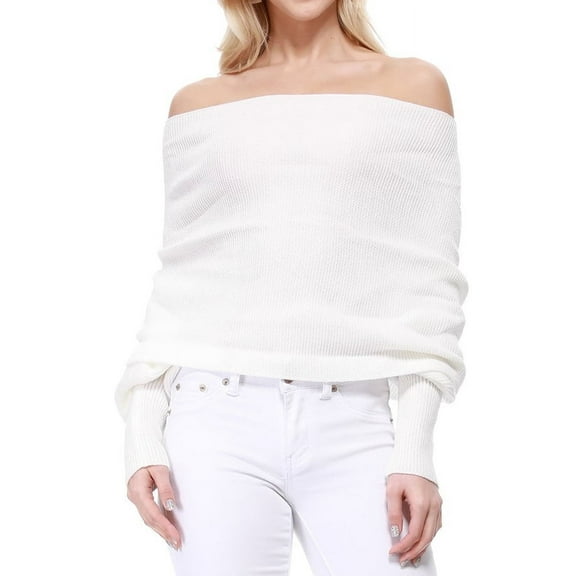 Women's Sexy Off the Shoulder Shawl with Sleeve Scarf Wrap Bolero Sweater Top