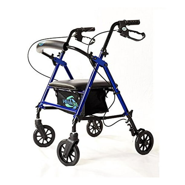 Walker With Seat and Brakes, Lightweight Walker for Seniors, Adjustable