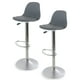 thumbnail image 1 of Sillas para Bar y Barra de Cocina con Respaldo y Reposapies de Altura Ajustable Banco Taburete Giratorio con Asiento Acolchado de Diseño Moderno Set 2 Piezas Gris, 1 of 5