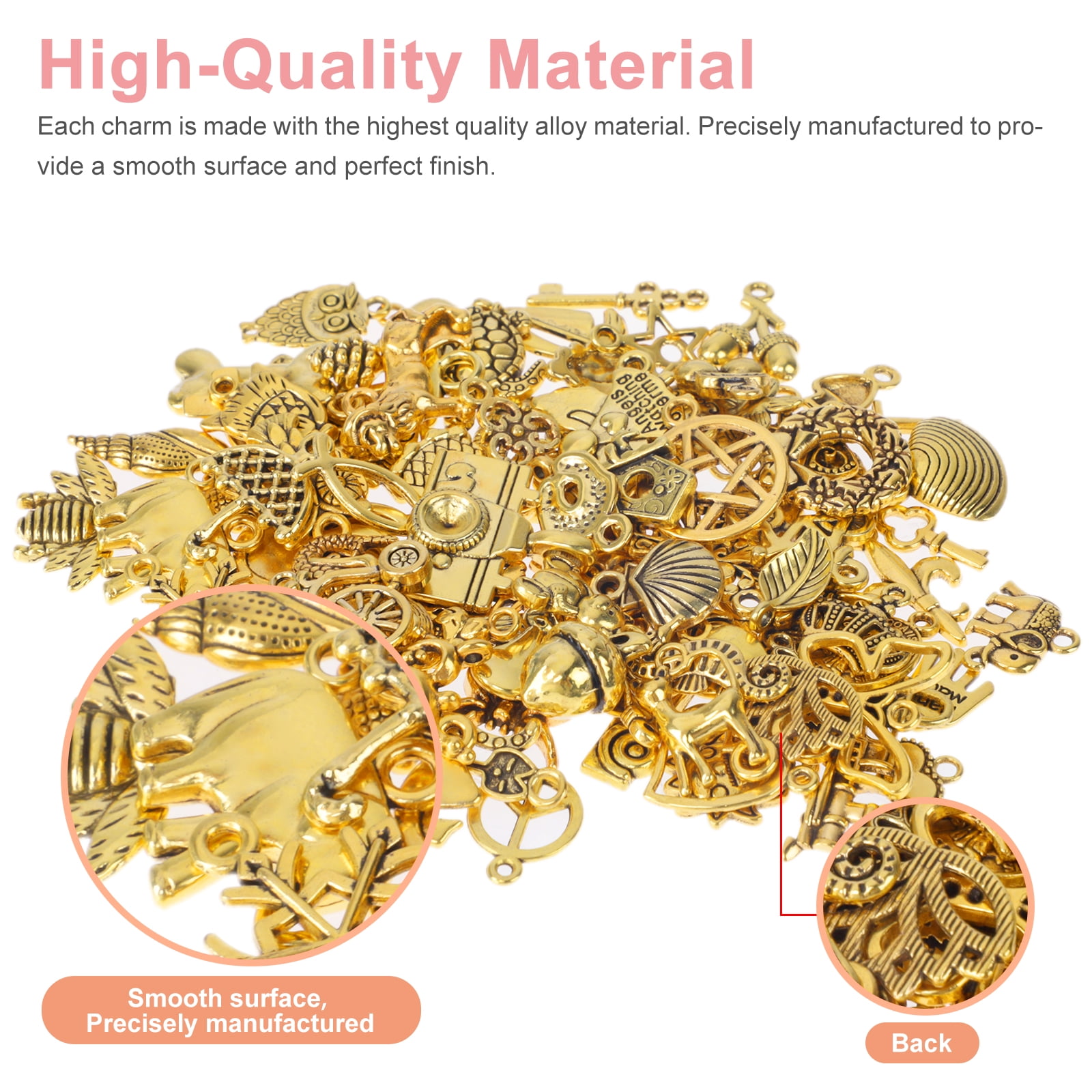 Charms for European Bracelets Assorted Golden or Gold Plated Charms for European Bracelets Assorted Golden or Gold Plated