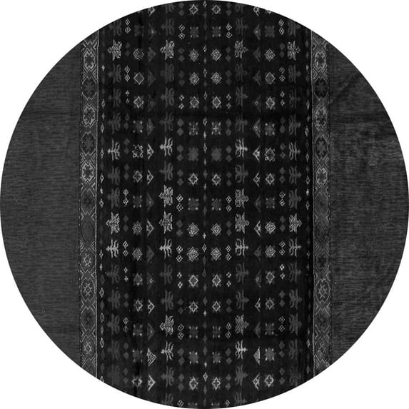 Ahgly Company Indoor Round Abstract Gray Modern Area Rugs, 5' Round