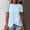 Sky Blue, variant on Women's Ruffled Cross Hem Eyelet Lace Shirts Round Neck Short Sleeve Cottagecore Tops For Summer Vocation Yellow M