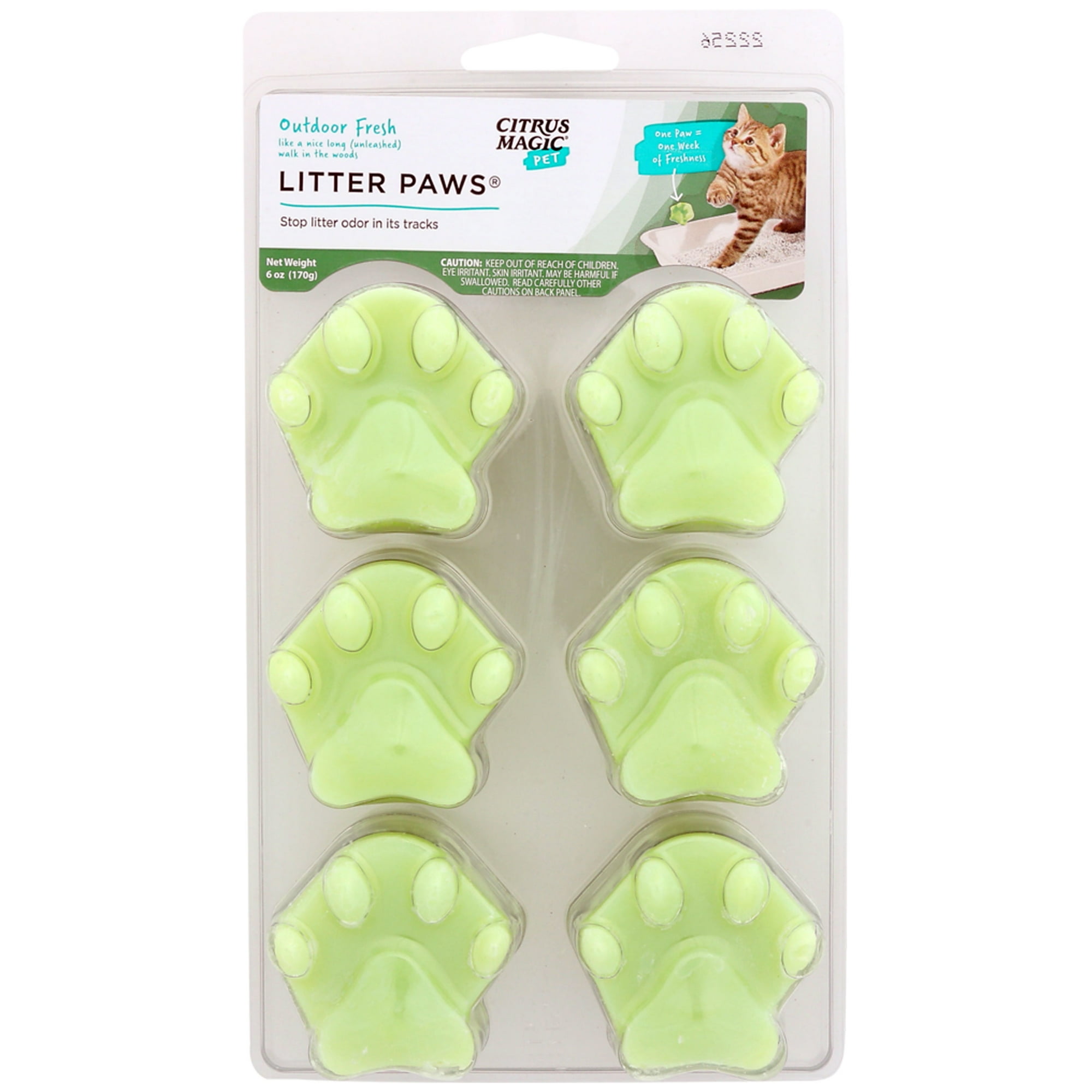 Citrus Magic Pet Odor Control Litter Paws, Outdoor Fresh, 6-Count