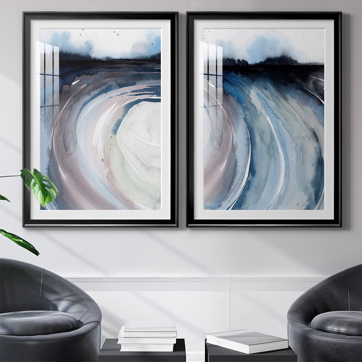 Wexford Home Geode Valley I Premium Framed Print, 26.5" x 36.5" - Ready to Hang, Black (Set of 2)