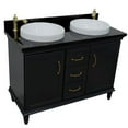 thumbnail image 6 of 49 in. Double Wooden Vanity Dark Gray with Black Galaxy Rectangle Sink, 6 of 12