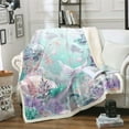 thumbnail image 3 of Ocean Blanket Sliver Purple Mermaid Tail Throw Blanket 30"x40",Nautical Sea Animal Fleece Blanket Starfish Coral Bed Blanket,Dreamy Princess Room Decor for Bed Chair Sofa Couch Travel Camping, 3 of 5