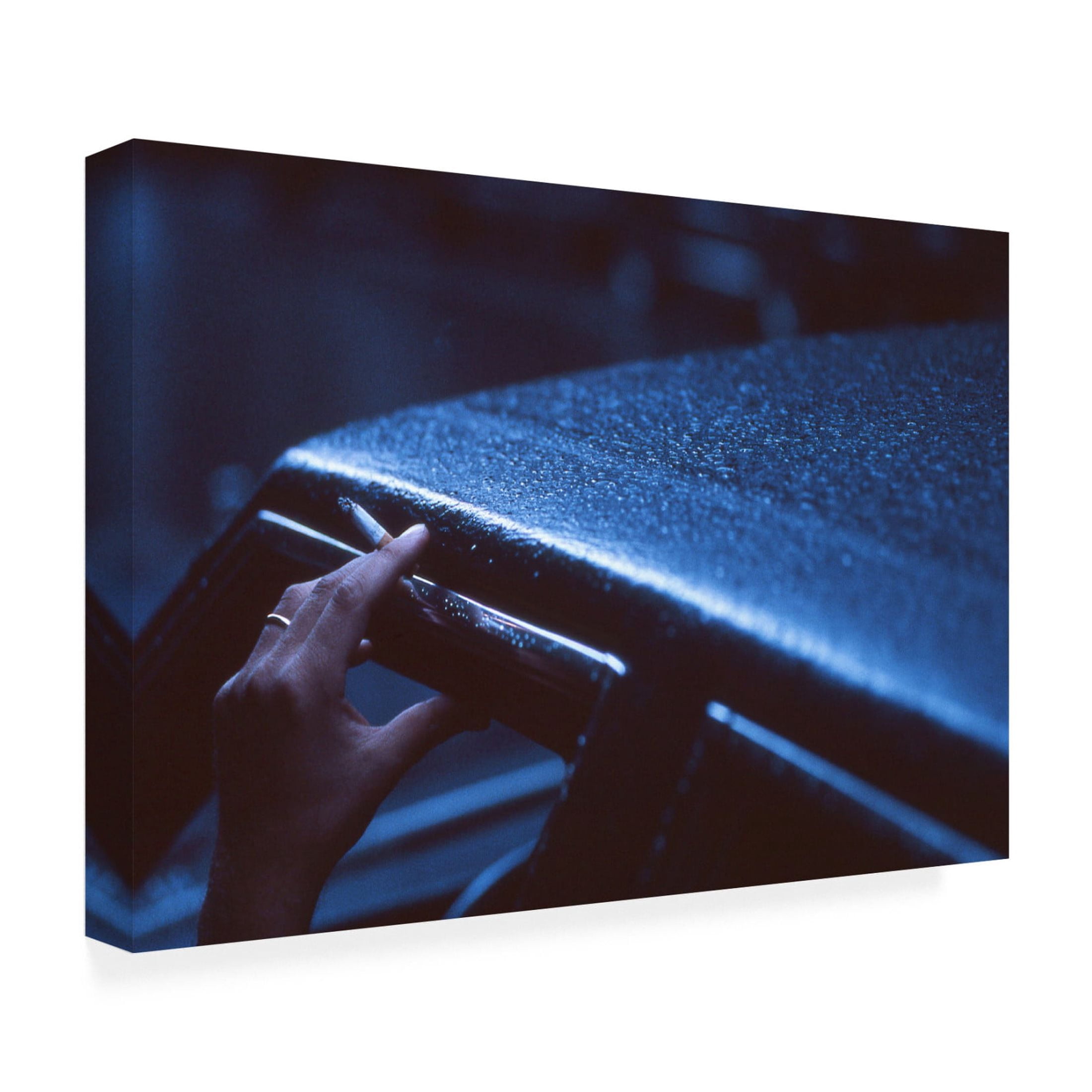 Canvas Wall Art - Dieter Matthes 'Waiting From The Series Qnew York Bluesq ' Wall Art for Living Room, Bedroom, or Office Décor by Trademark Fine Art - 24 x 16 Inches