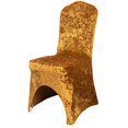 thumbnail image 4 of BalsaCircle Gold Fitted Spandex Crushed Velvet Stretchable Banquet Chair Cover Party Events Home, 4 of 8