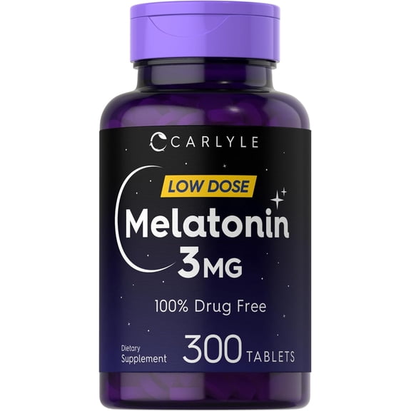 Melatonin 3mg | 300 Vegetarian Tablets for Men and Women | by Carlyle