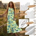 thumbnail image 6 of Xixirimido Palm Trees Sunset Green Print Women Maxi Dresses Casual Summer Dresses Tank Long Flowy Sleeveless Sundresses with Pockets Beach Vacation Outfits, Large, 6 of 7