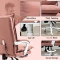 thumbnail image 2 of Office Chair With 6 Vibration Points & Heat, Pink Microfiber, Armrest And Footrest For A Comfortable Work Routine Massage Heating, Productive Day, 2 of 6