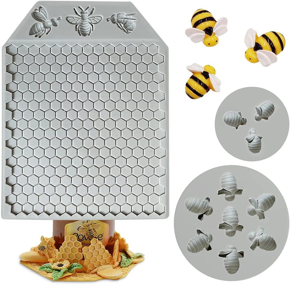 Bee Honeycomb Silicone Mold Cake Fondant Mould Candy Chocolate Baking Tool Hot 