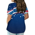 thumbnail image 3 of XADYUY Plus Size 4th Of July Tops for Women Clearance Stars Stripes Graphic Patriotic Tunic Shirts Cute Crewneck Short Sleeve Tshirt Holiday Independent Day Blouses,5XL Royal Blue, 3 of 5
