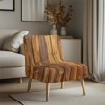 thumbnail image 3 of HELLHERO Decorations Easy to Install Armless Accent Chair Cover for Armless Chair, Armless Accent Chair Protector Wood Print, 3 of 8