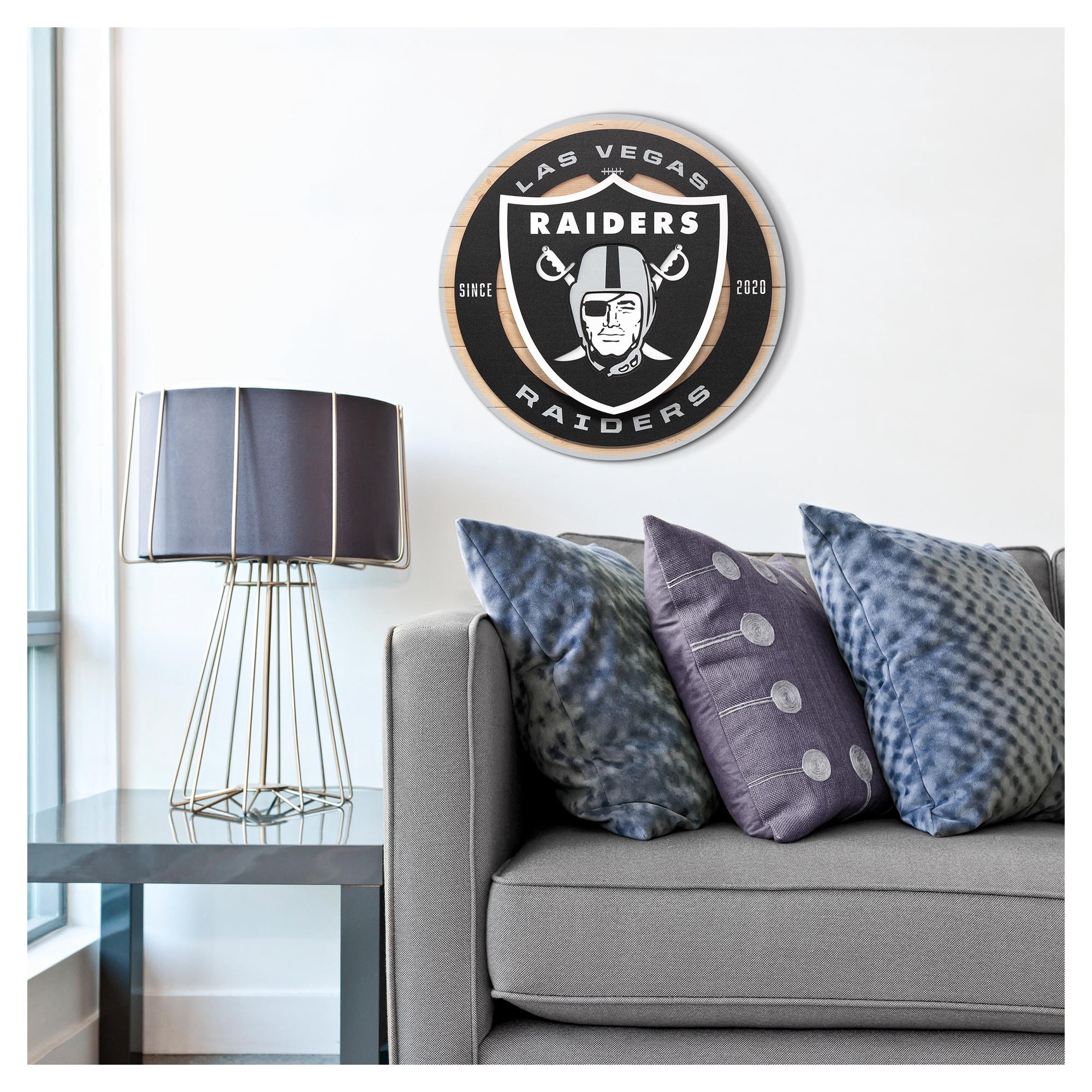 IDNA Las Vegas Raiders 15" x 15" 3DX Logo Circle Backer Wall Art