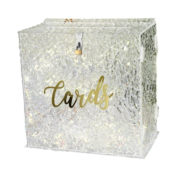 Caja de acrílico para tarjetas con ranura para dinero, caja para tarjetas de felicitación, caja para tarjetas de regalo Estilo A