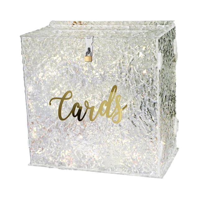 Acrylic Wedding Cards Box Wedding Envelope Box Money Storage Box Thick with Slot Style A