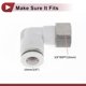 thumbnail image 3 of Conectores de rosca hembra de 90 grados para accesorios de aire Unique Bargains 3/8" Plástico Metal 3/8" BSPT 5 Pcs Blanco Plateado, 3 of 7