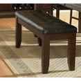 thumbnail image 1 of Benzara Wood & Bi-Cast Vinyl 60" Bench With Tufted Seat, Dark Brown, 1 of 1