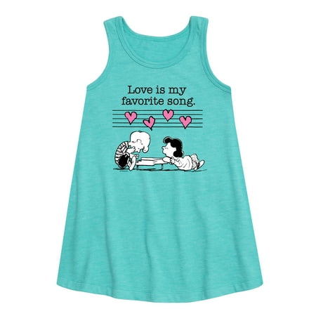 

Peanuts - Lucy And Schroeder Valentine s Piano - Toddler and Youth Girls A-line Dress