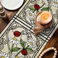thumbnail image 2 of Animal Flowers Cotton Linen Table Runner for Dining Kitchen, Vintage Country Glass Daisy Floral Plant Wedding Outdoor Party Tablerunners, Dresser Scarf Coffee Tablecloth Runners 13x90 Inches, 2 of 8