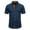 Dark Blue, variant on Dagugfen Work Shirts for Men Summer Short Sleeve Button up Shirts Strip Slim Casual Office Tops Fashion