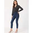 thumbnail image 2 of Camisa Con Cuello En V Y Solapa Con Botones Y Lunares En Forma De Corazón Para Mujer Floral Negro L, 2 of 5