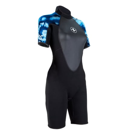 Aqua Lung HydroFlex 3mm Shorty Wetsuit - Women - Camo Blue - Small
