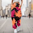 thumbnail image 1 of WILLBEST Pantalones Deportivos Largos Casuales para Mujer con Estampado Completo y Un Diseño Único de Hojas de Arce para Un Uso Diario Cómodo. Chica, 1 of 3
