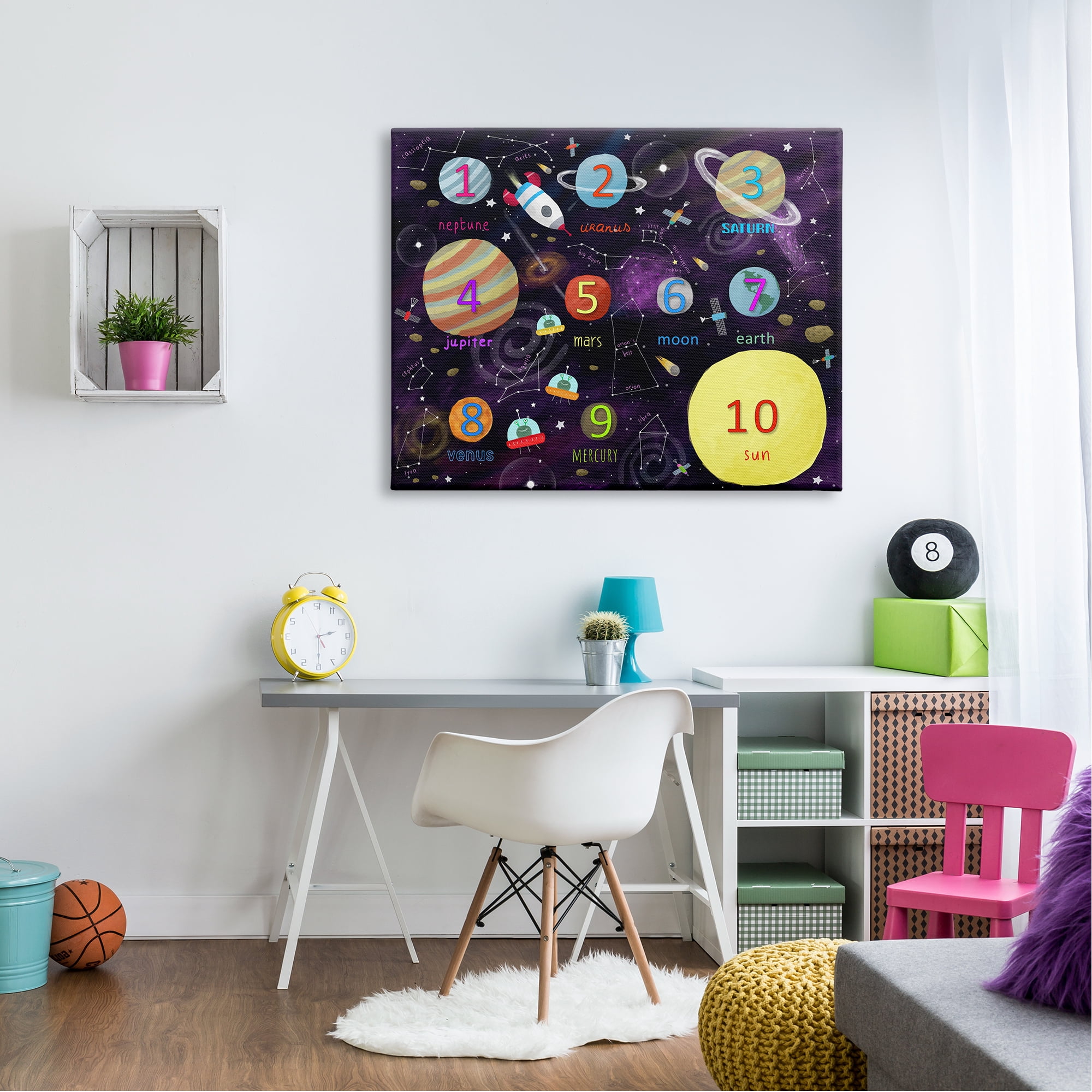 Stupell Industries Numbers of Planets Interstellar Astronomy Learning Diagram Canvas Wall Art, 48 x 36, Design by Carla Daly